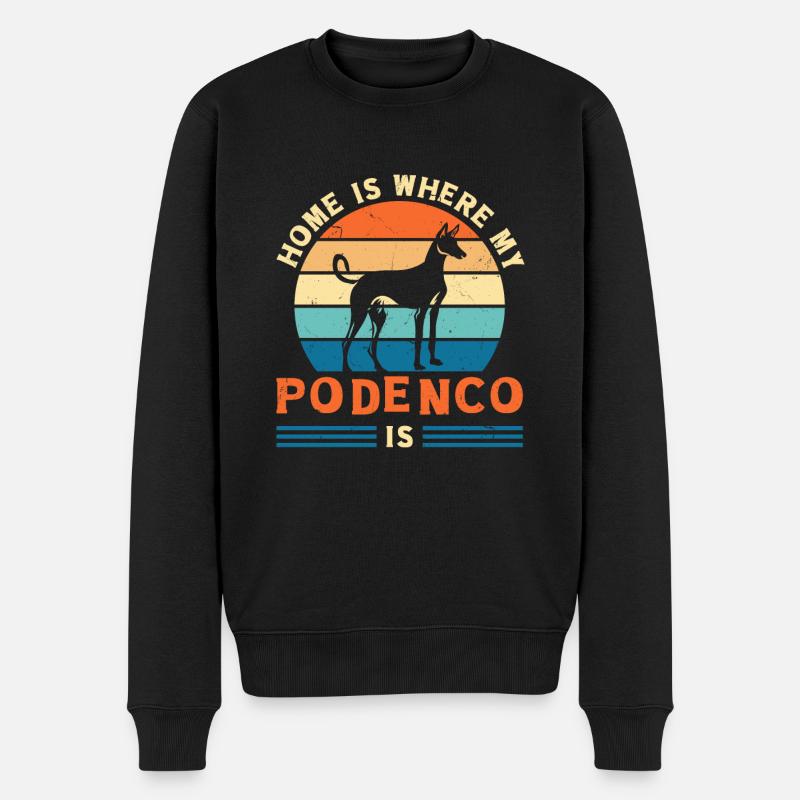 Podenco chien Ibizan Hound - Pull Premium bio Homme - noir