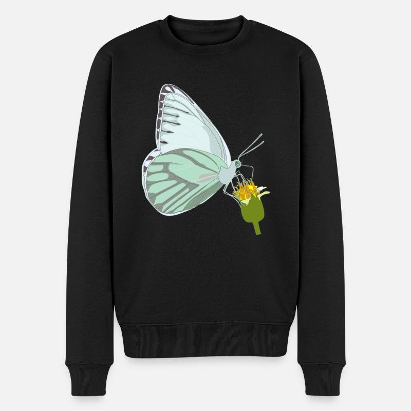 Papillon avec fleur - Pull Premium bio Homme - noir