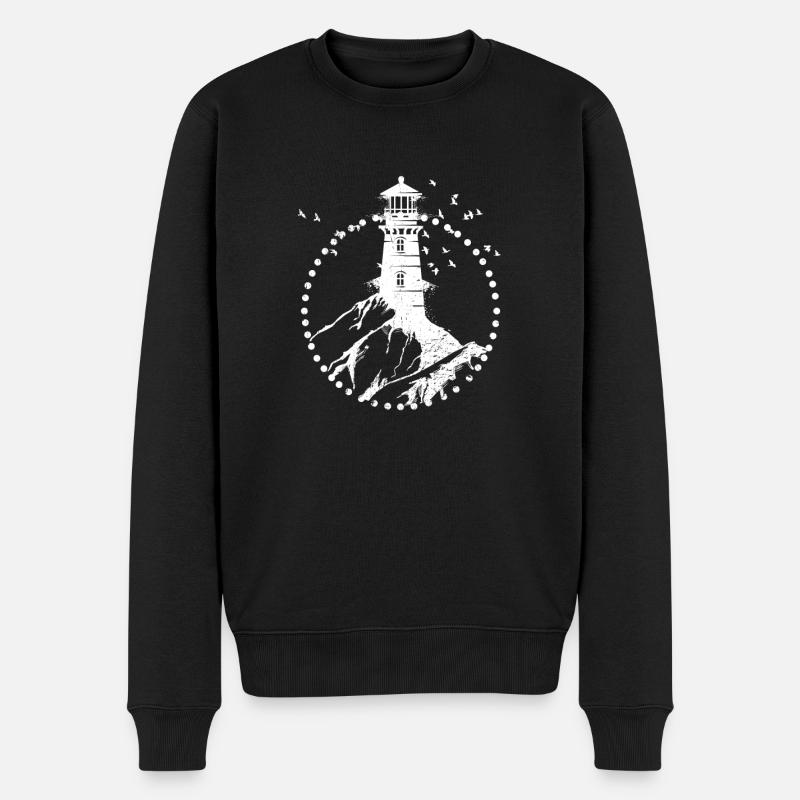 Phare De Mer de Mer De Bord - Pull Premium bio Homme - noir