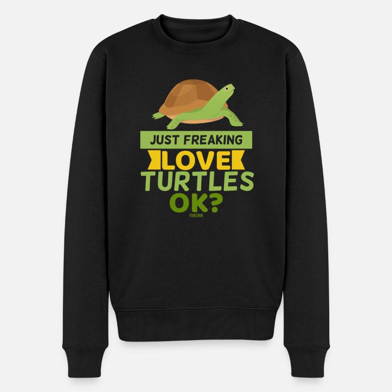 Schildkröte - Männer Premium Bio Pullover - Schwarz