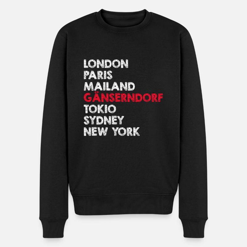 Metropole Gänserndorf - Männer Premium Bio Pullover - Schwarz