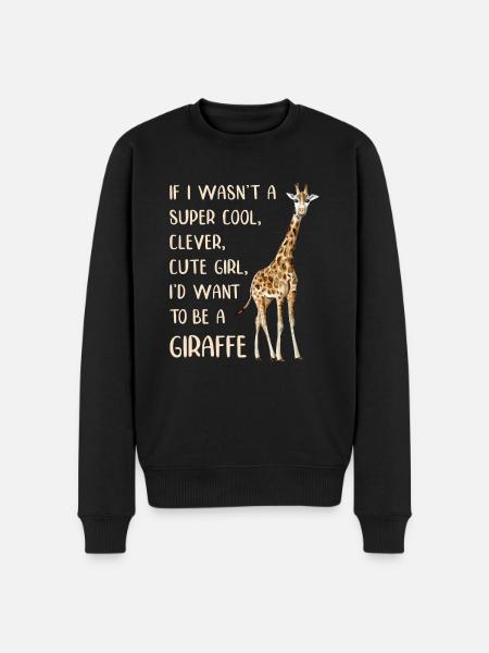 Funny Kvinders Giraffe Lover Girl Citat Siger Joke - Økologisk premium-sweatshirt til mænd - sort