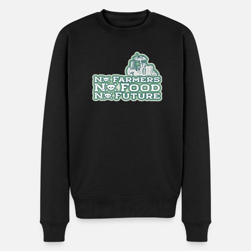 No Farmers No Food No Future Traktor - Männer Premium Bio Pullover - Schwarz