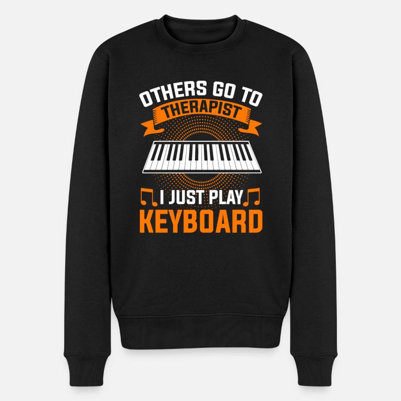 Keyboard Keyboarder Keyboarding Musiker - Männer Premium Bio Pullover - Schwarz