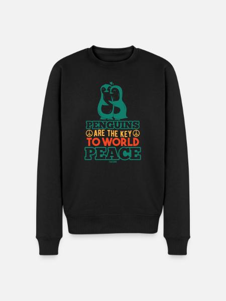 Penguins World Peace - Men's Premium Organic Jumper - black