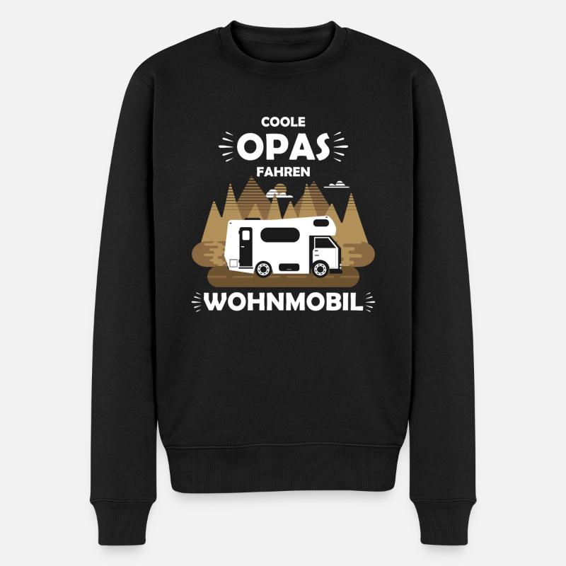 Coole Opas fahren Wohnmobil - Camping Camper - Männer Premium Bio Pullover - Schwarz