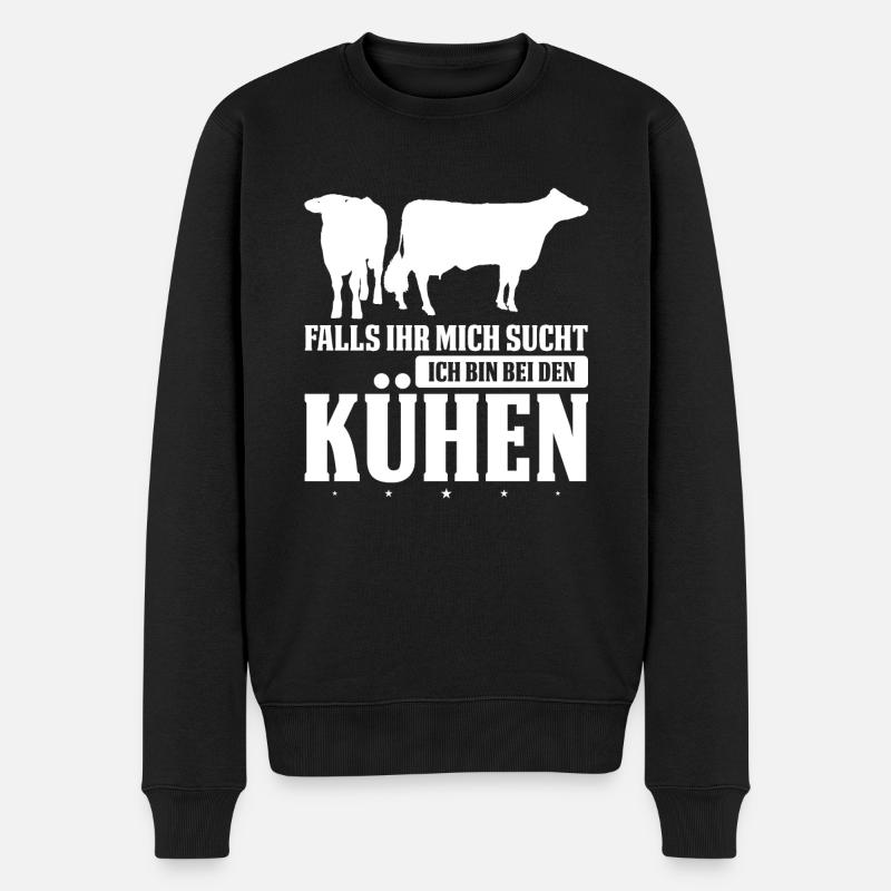 Kuh Kühe Landwirt Geschenk - Männer Premium Bio Pullover - Schwarz