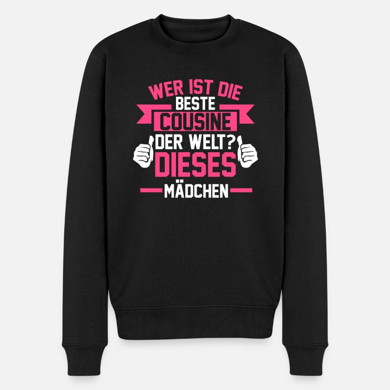 Cousine Cousin Cousinen Geschenk - Männer Premium Bio Pullover - Schwarz