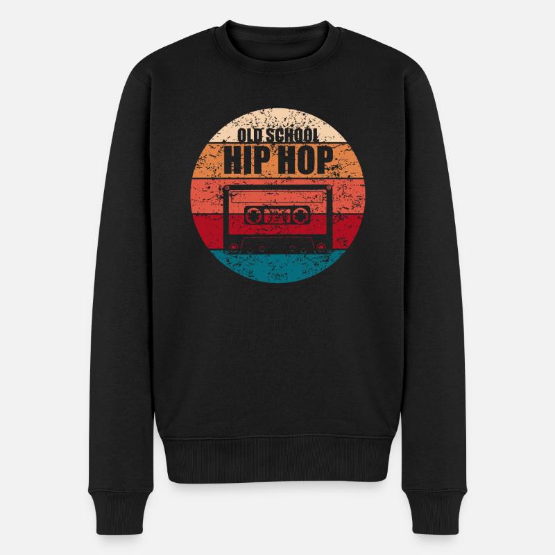 Old School Hip Hop Rap Cassette Rétro Cadeau - Pull Premium bio Homme - noir