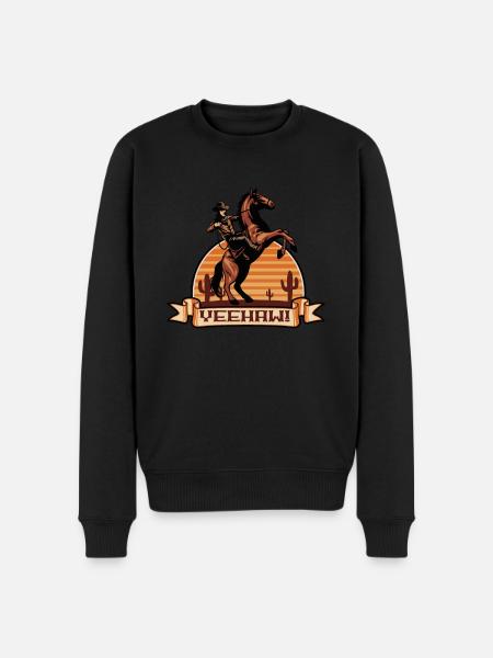 Yeehaw Cowboy Western Horse - Men's Premium Organic Jumper - black