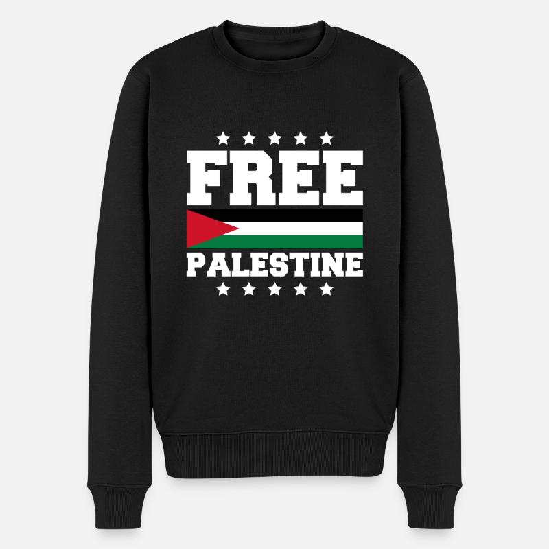 free palestine - Männer Premium Bio Pullover - Schwarz