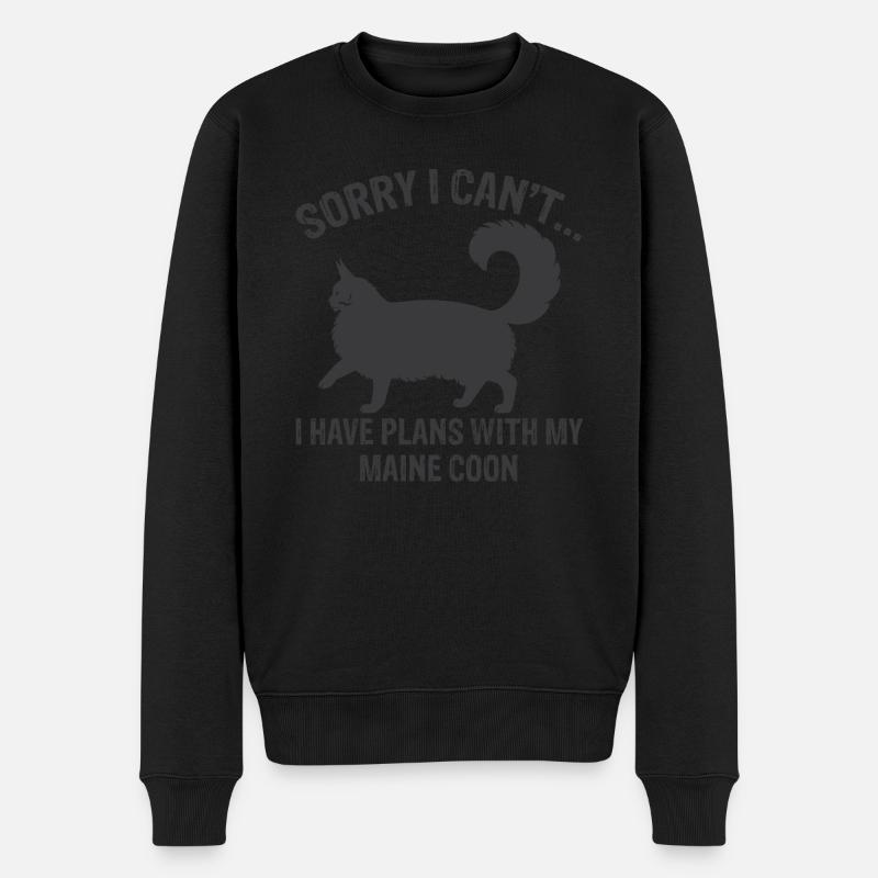 Maine Coon Mainecoon Wildkatze Langhaar - Männer Premium Bio Pullover - Schwarz