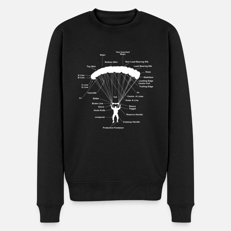 Parapente Anatomie Magic Skydiving Parapente - Pull Premium bio Homme - noir
