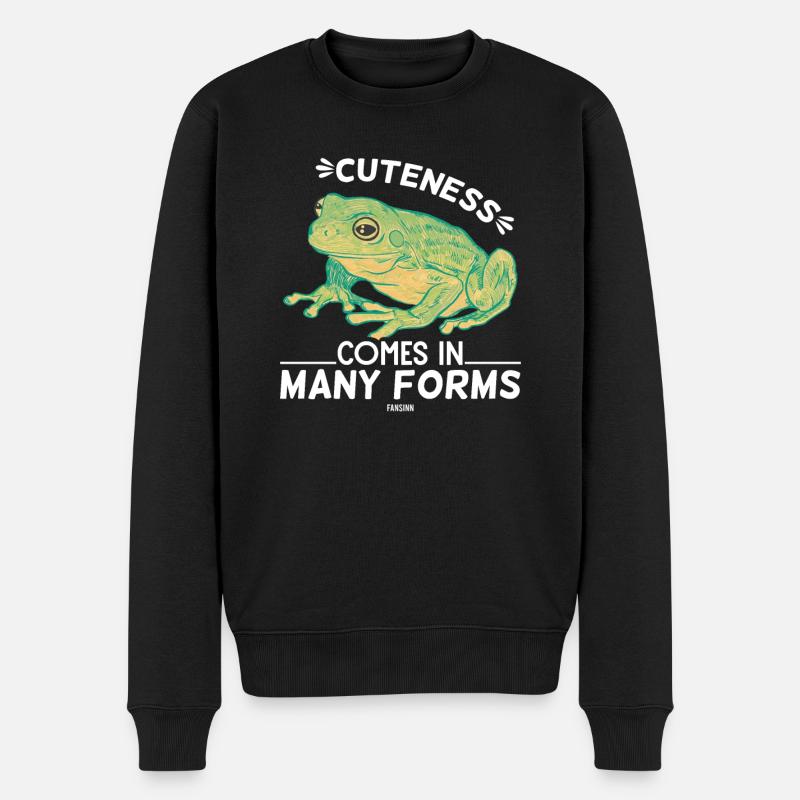 Frosch - Männer Premium Bio Pullover - Schwarz