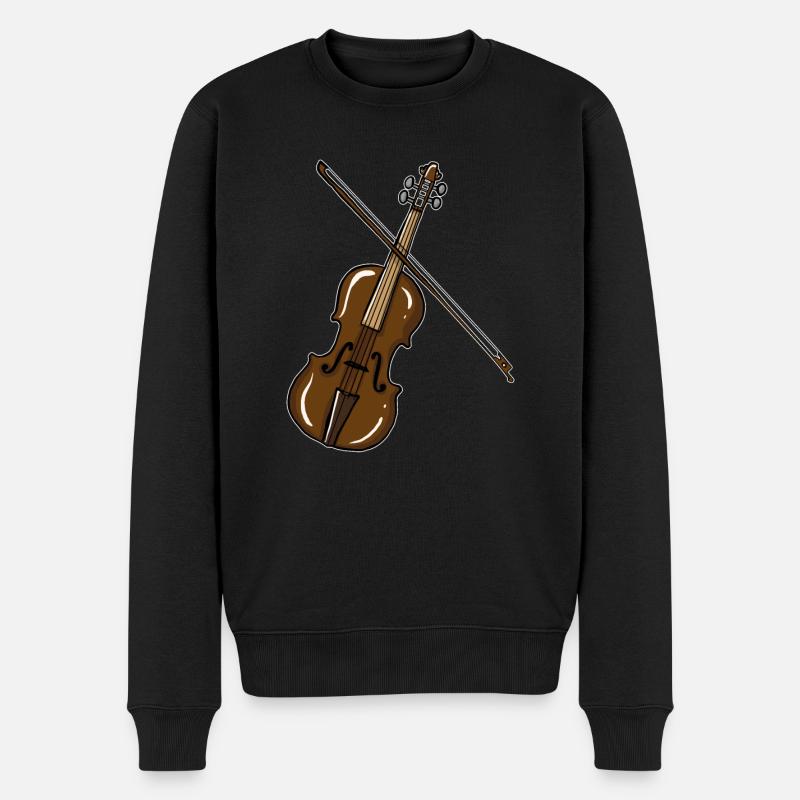 Violine - Männer Premium Bio Pullover - Schwarz
