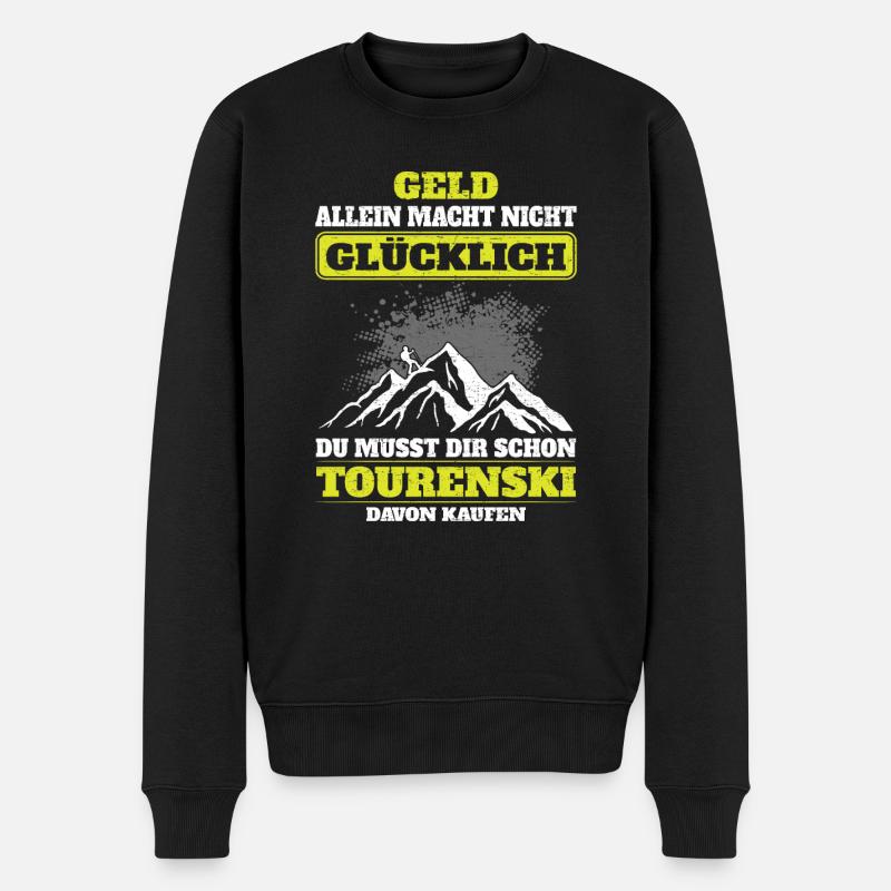 Tourenski Skifahrer Alpin Ski Berge Skitour - Männer Premium Bio Pullover - Schwarz
