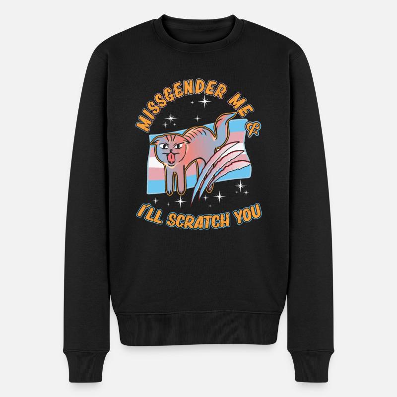 Transgenre Genderqueer Chat Trans - Pull Premium bio Homme - noir