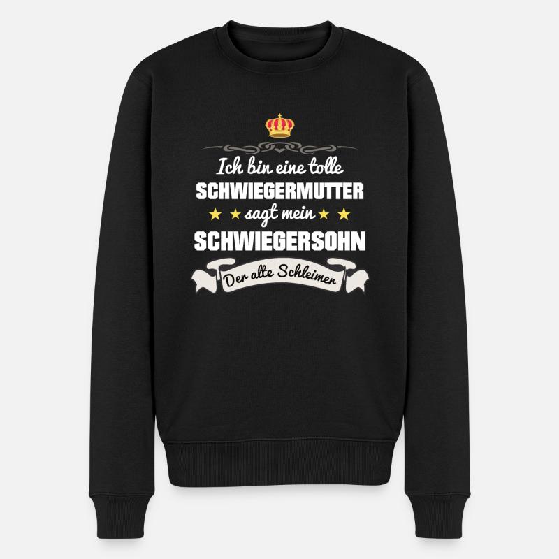 Schwiegermutter Schwiegersohn Schwiegermama - Männer Premium Bio Pullover - Schwarz