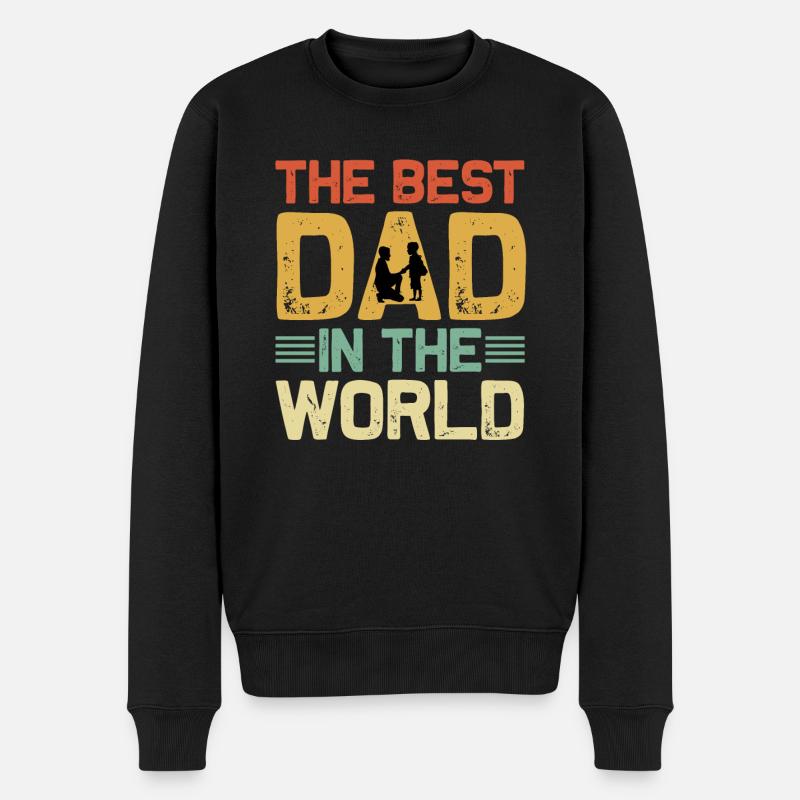 Bester Vater der Welt - Männer Premium Bio Pullover - Schwarz