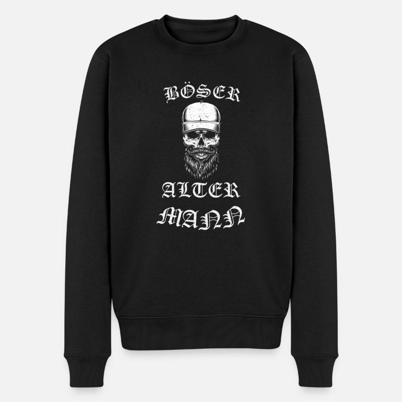 Böser alter Mann, Tshirt, böse, Herren - Männer Premium Bio Pullover - Schwarz