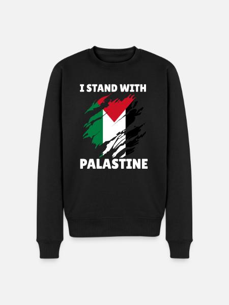 Palestinian Flag I Stand With Palestine - Men's Premium Organic Jumper - black