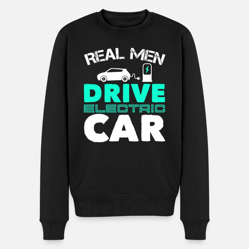 E Auto Elektro Auto Grün - Männer Premium Bio Pullover - Schwarz