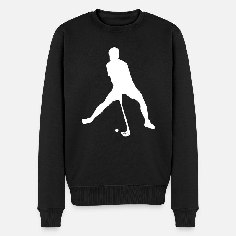 Floorball - Männer Premium Bio Pullover - Schwarz