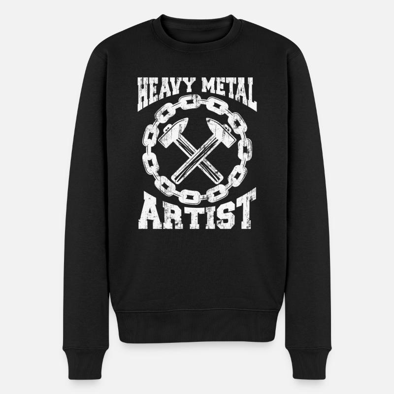 Blacksmith locksmith metalworker iron - Men's Premium Organic Jumper - black