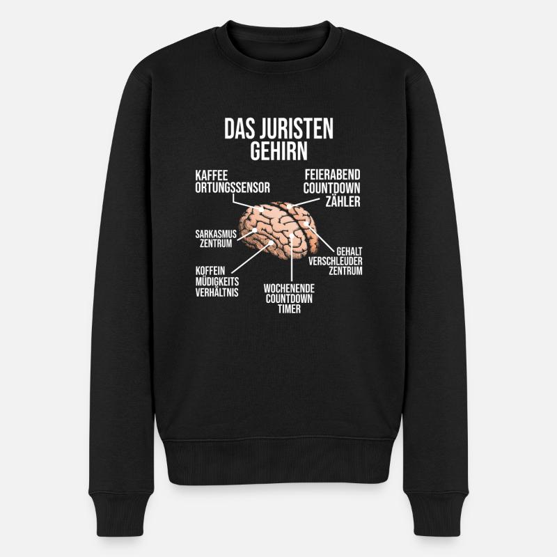 Juristen Gehirn Anwalt Jurist Richter - Männer Premium Bio Pullover - Schwarz
