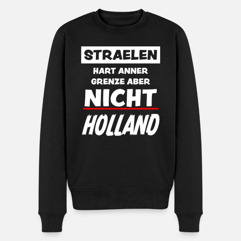 Straelen Hart Anner Grenze Holland Lustig Geschenk - Männer Premium Bio Pullover - Schwarz