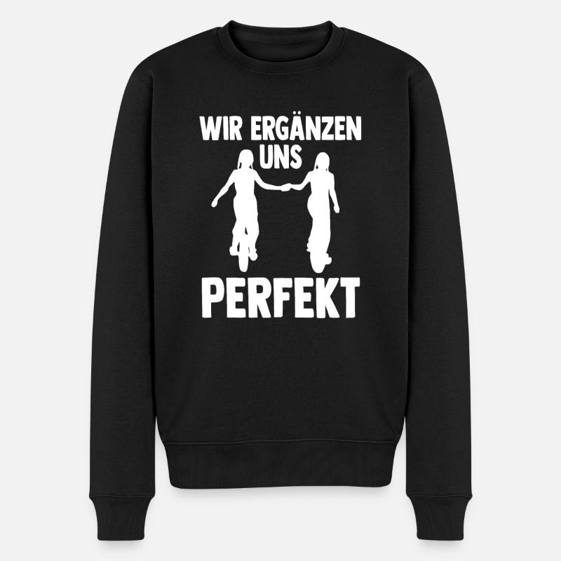 Einrad Zwilling Bruder Schwester Radsport Einräder - Männer Premium Bio Pullover - Schwarz
