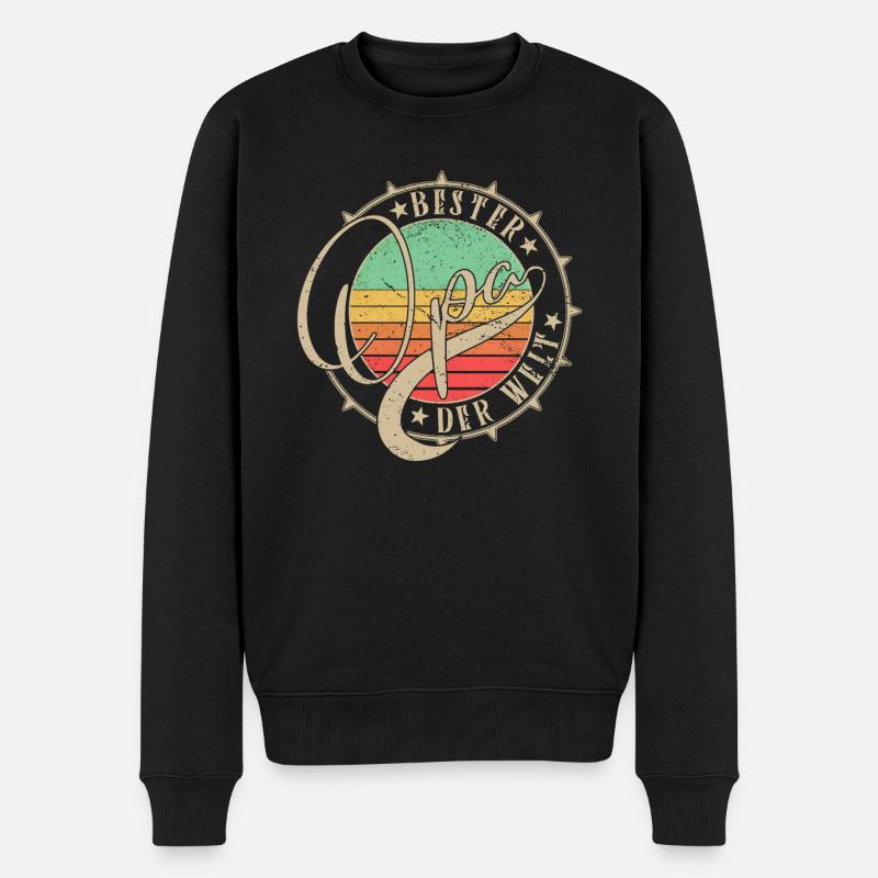 Bester Opa der Welt Vintage & Retro Geschenk - Männer Premium Bio Pullover - Schwarz