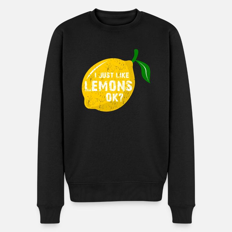 Zitrone Spruch lustig - Männer Premium Bio Pullover - Schwarz