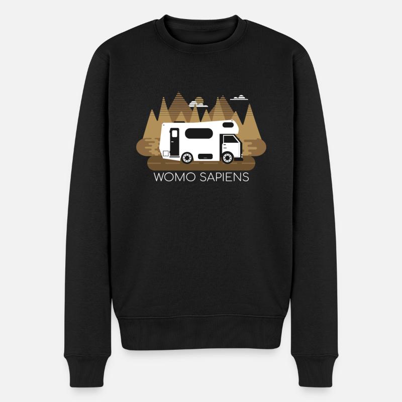 Womosapiens - Camper - Männer Premium Bio Pullover - Schwarz