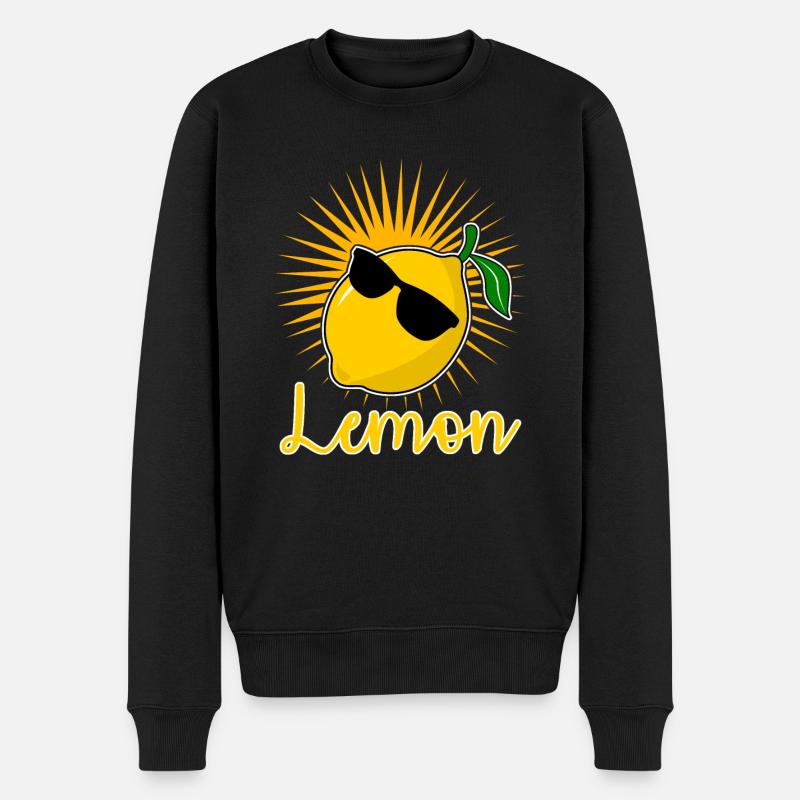 Zitrone - Männer Premium Bio Pullover - Schwarz
