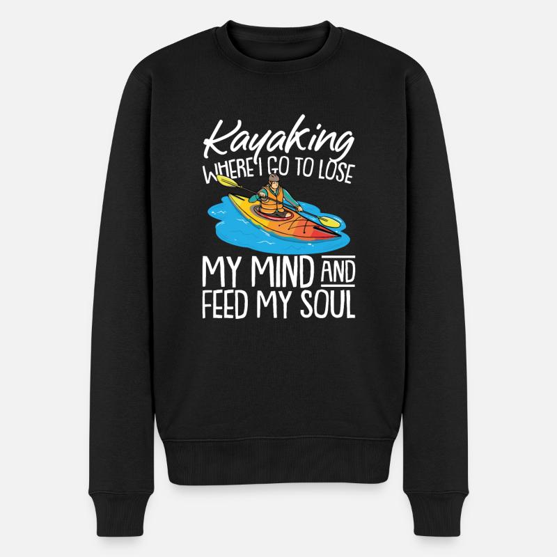 Lustiger Kanu Kajak Ruder und Paddelsport Spruch - Männer Premium Bio Pullover - Schwarz