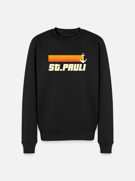 Sankt Pauli Retro St. Pauli Vintage Anker Amburgo - Maglione ecologico premium da uomo - nero