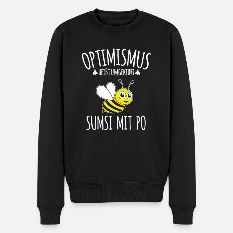 Optimismus rückwärts heißt Sumsi mit Po - Männer Premium Bio Pullover - Schwarz