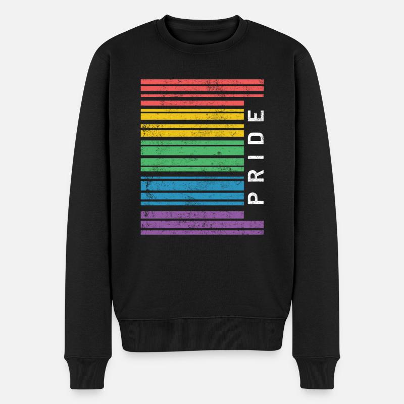 Gay Pride CSD Regenbogen LGBT - Männer Premium Bio Pullover - Schwarz
