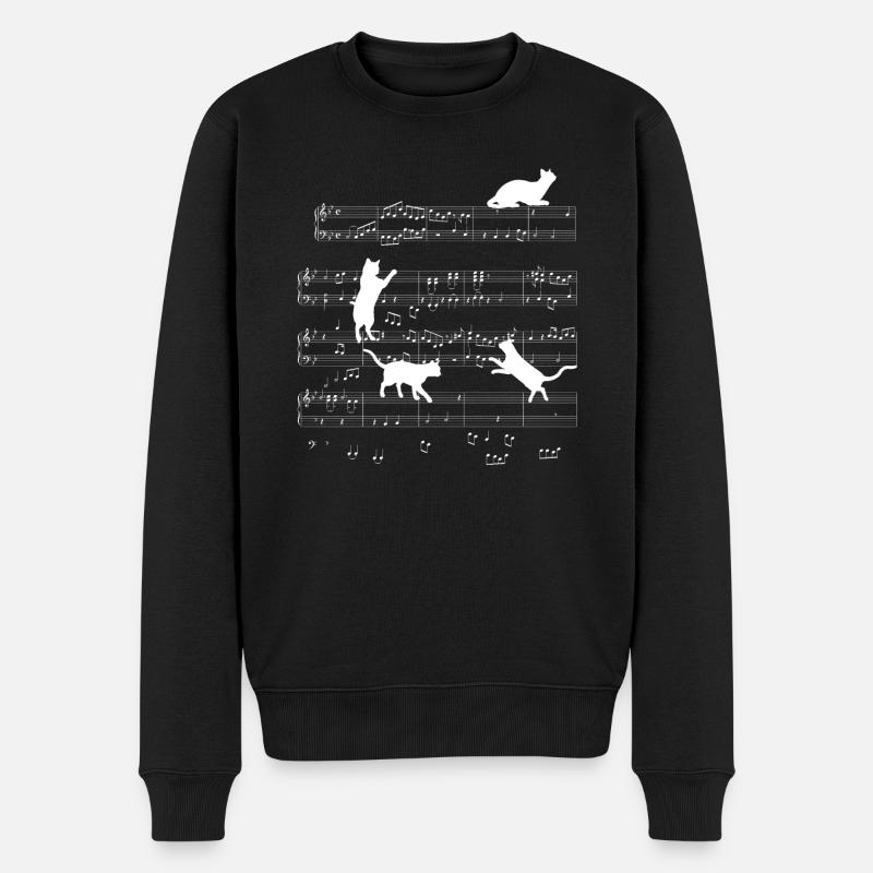 Chat Musique Chat Cadeau - Pull Premium bio Homme - noir