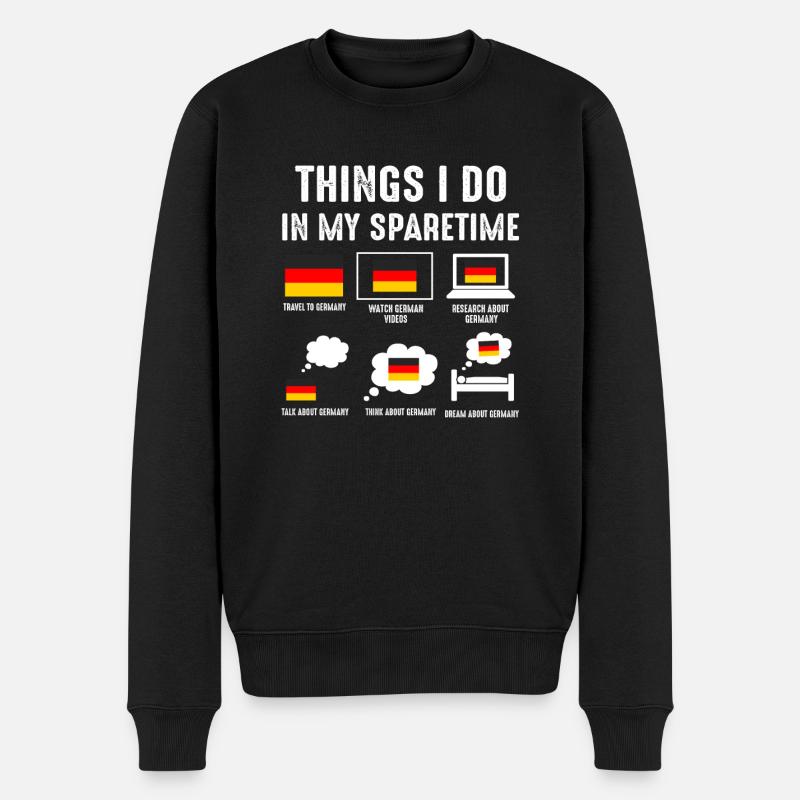 Deutsch Deutscher Urlaube Deutschland Geschenk - Männer Premium Bio Pullover - Schwarz