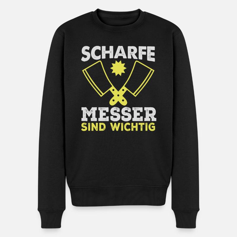 Metzger Fleischer Fleisch Fleischerei Geschenk - Männer Premium Bio Pullover - Schwarz