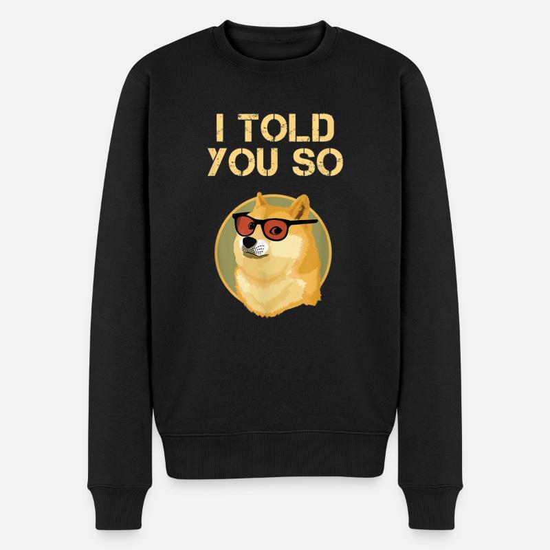 Dogecoin Cryptocurrecy Drôle de Dogecoin - Pull Premium bio Homme - noir