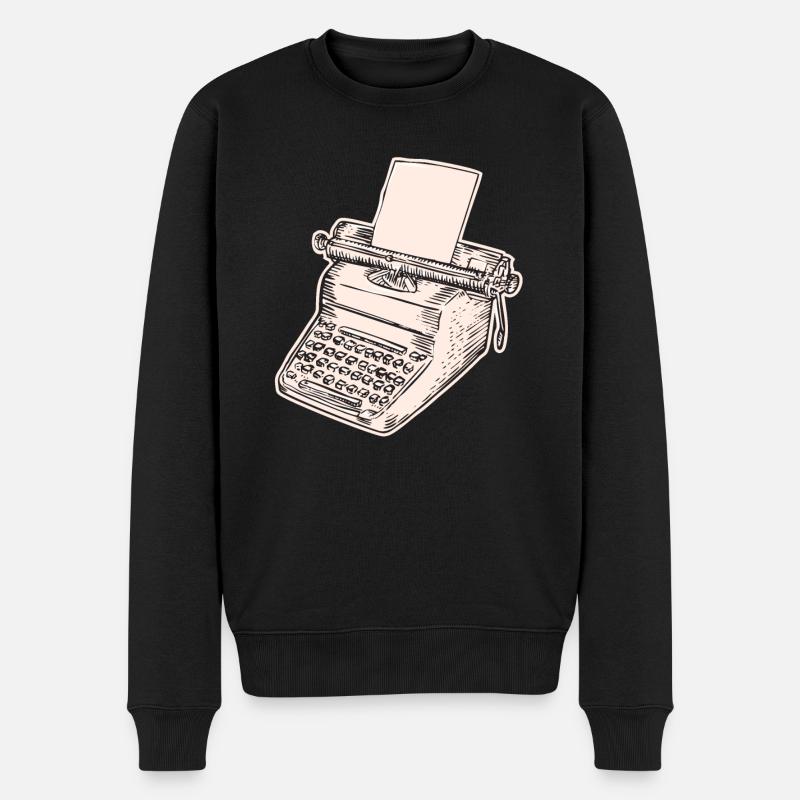 vintage schreibschrift, Schreibmaschine - Männer Premium Bio Pullover - Schwarz