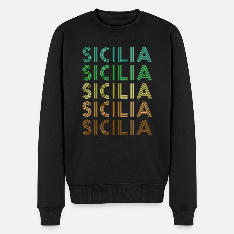 Sicile Retro Sicilia - Pull Premium bio Homme - noir