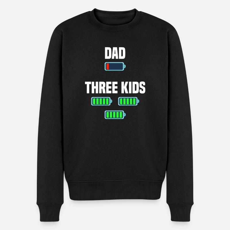 Papa et Triplés - Pull Premium bio Homme - noir