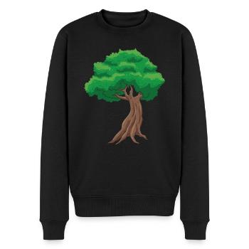 Bonsai Baum - Männer Premium Bio Pullover - Schwarz - Vorne - Nico (187cm)