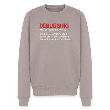 Debugging dictionary styled Definition - Männer Premium Bio Pullover - Taupe - Vorne - Nico (187cm)