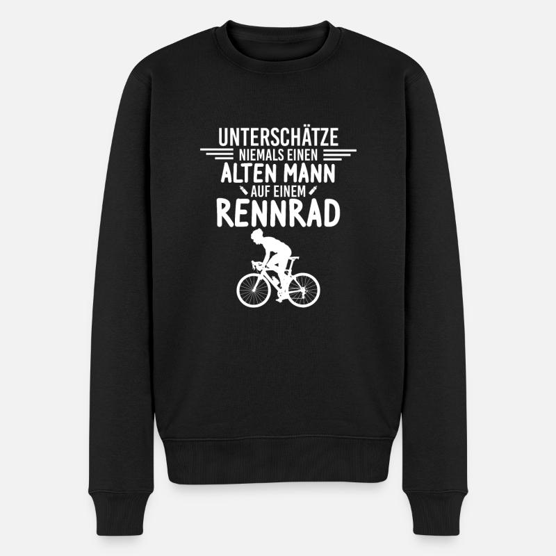 Alter Mann Rennrad - Rennradfahrer Rentner - Männer Premium Bio Pullover - Schwarz