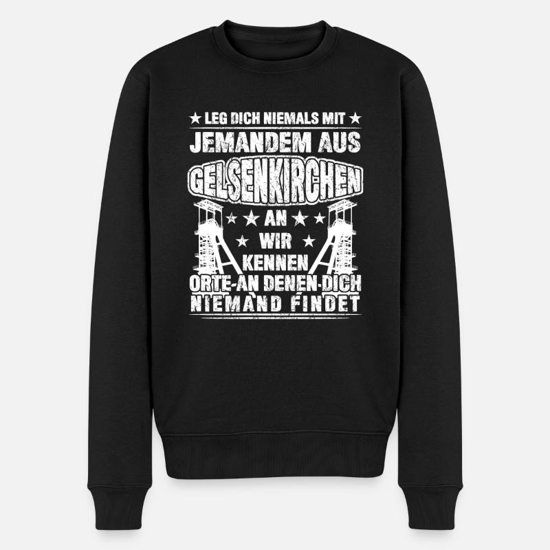 Gelsenkirchen Gelsenkirchener Witz - Männer Premium Bio Pullover - Schwarz